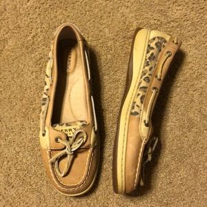 Sperrys with sequin leopard print